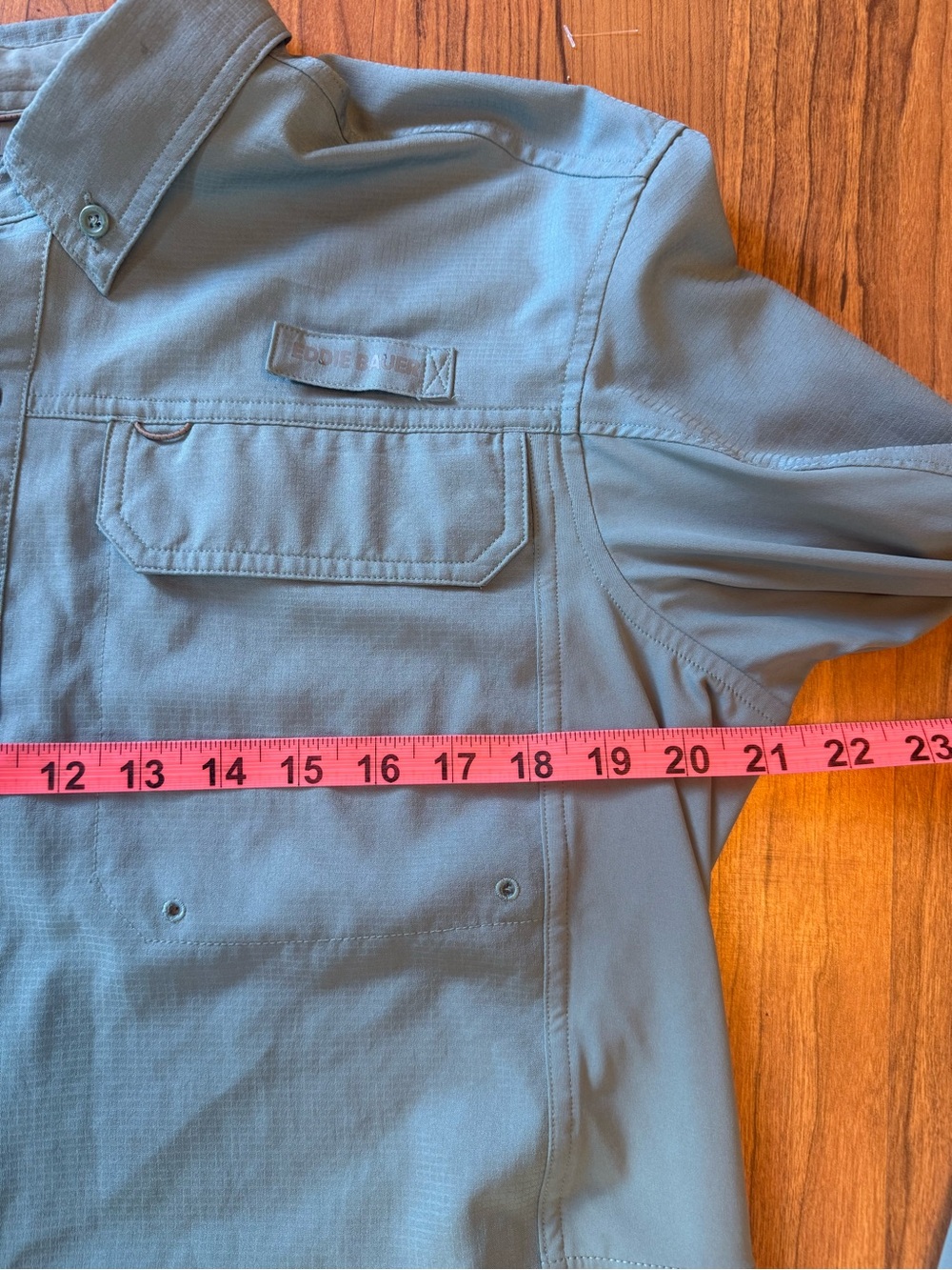 Eddie Bauer Men’s Long-Sleeve Green Utility Shirt Lightweight soft material - Picture 7 of 8